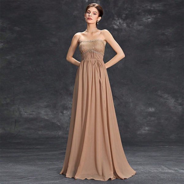 Elegant Tube Top Evening Dress for Formal Events