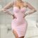 Women’s Elegant Mesh Puff Sleeve Slim Fit See-Through Dress