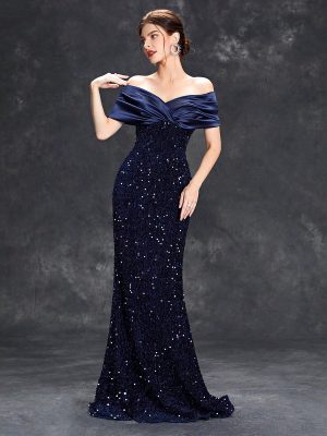 Women’s Off-Shoulder Slim Fishtail Evening Dress – Sexy Summer Party