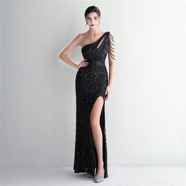 Handmade Sequin Beaded Fishtail Wedding Dinner Dress - Image 3