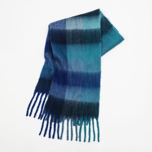 Women’s British Plaid Mohair Scarf - Thickened Autumn Winter Shawl - Image 3