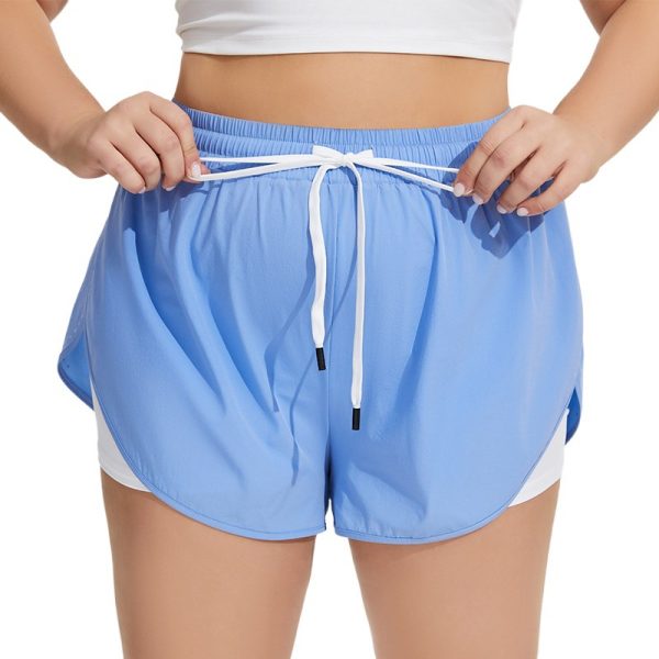 Plus Size Quick-Dry Drawstring Sports Shorts for Women - Image 4