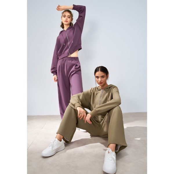 Women’s Knitted Hoodie and Wide-Leg Pants Two-Piece Set - Image 4