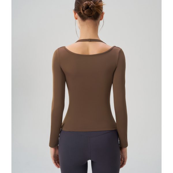 High-Grade Slim Fit Long Sleeve Halter Top for Women - Image 2