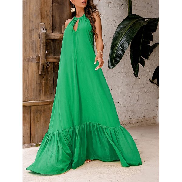 Sexy Halter Backless Green Dress - Women’s Evening Wear - Image 3