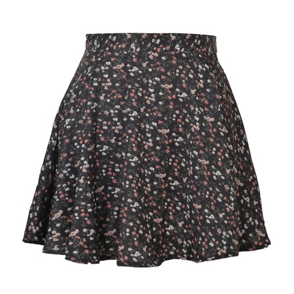 Floral High-Waist Umbrella Chiffon Printed Short Skirt - Image 4