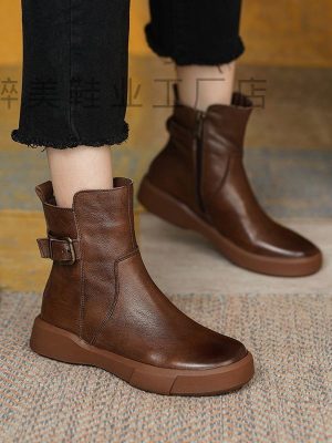 Women’s Retro Platform Flat Ankle Boots