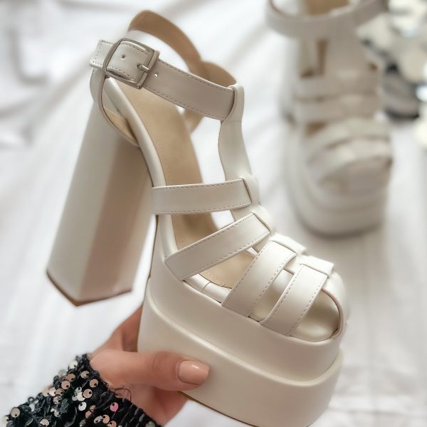 14.5cm Thick High Heel Sandals Buckle Platform Waterproof Shoes - Image 2