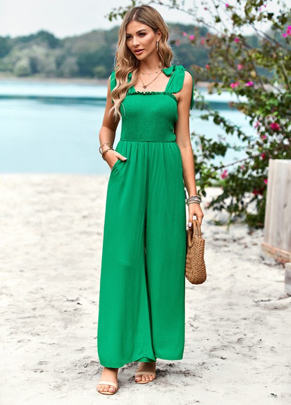 High-Waist Corset Sling One-Piece Wide-Leg Pants for Women - Image 5