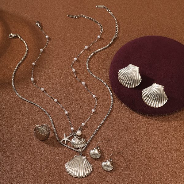 Marine Shell Pearl Titanium Steel Necklace - Image 2