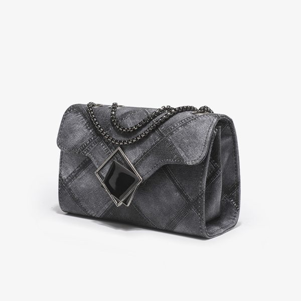 Gradient Ink Small Square Messenger Bag Rhombus Embossed Chain