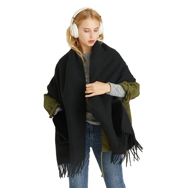 Women’s Artificial Cashmere Scarf Shawl - Thickened Autumn Winter Warm Scarf - Image 2