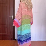 Handmade Boho Kimono Cardigan Sweater Women Coat 2024 Autumn photo review