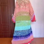 Handmade Boho Kimono Cardigan Sweater Women Coat 2024 Autumn photo review