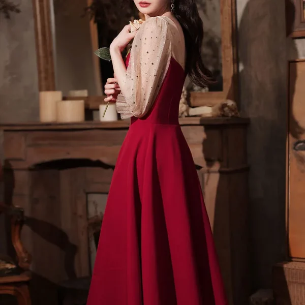 French Elegant Midi Dresses Korean Fashion Evening Party Dress - Image 3