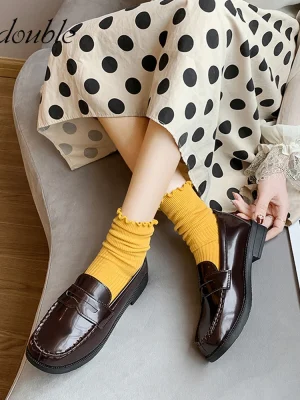 Women Shoes Japanese Student Lolita Shoes JK Commuter Uniform Shoes Loafer