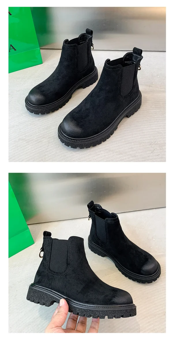 Boots Fashion Thick Heel Short Boots Winter Shoe Woman Warm Platform Chelsea Boots Lady - Image 10