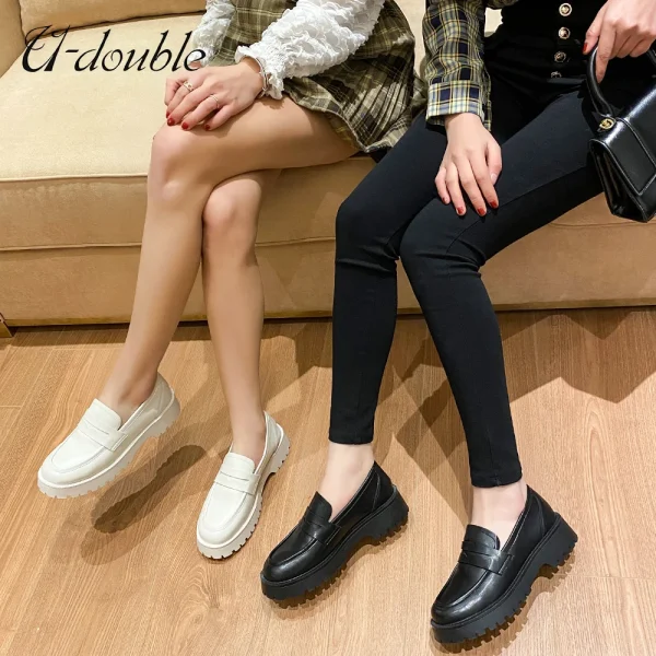 Shoes Women British Style 2024 New Thick-soled College Style Casual Loafers - Image 3