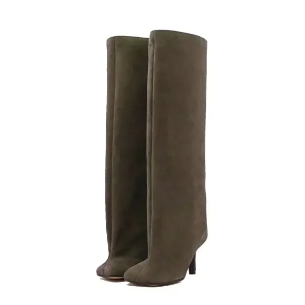 Heel Knee High Women's Boots Round Toe Fashionable Plus Size Women's Long Boots Knight Boots - Image 2