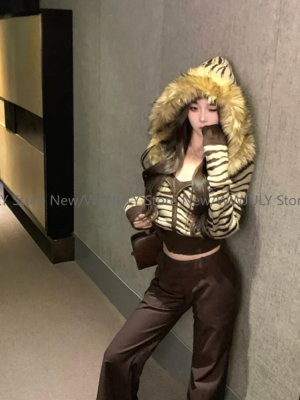 Casual Knitted Sweater Jacket Autumn Winter Vintage Korean Style Cardigan Chic - Image 6