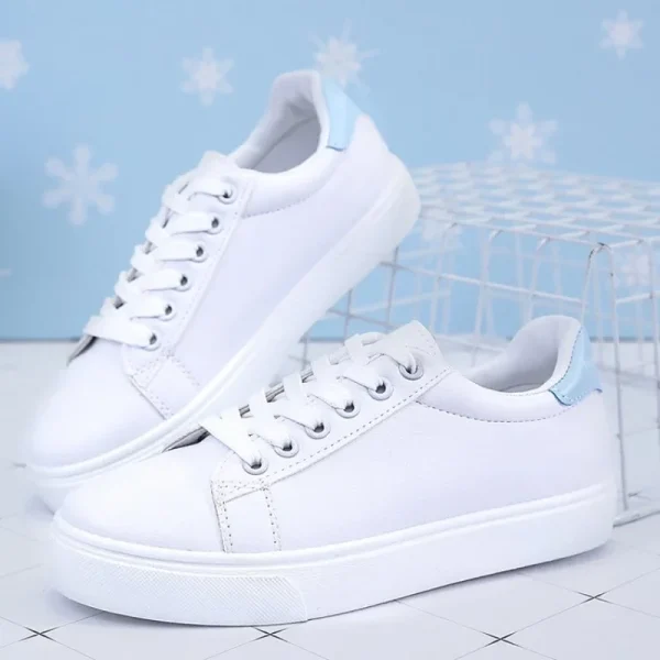 Women Sneakers 2025 Fashion Breathable  Shoes Pu Leather Platform Shoes - Image 4