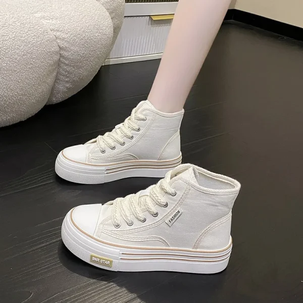 Women Platform Canvas Shoes Height Increasing Chunky Sneakers For youth girls - Image 2