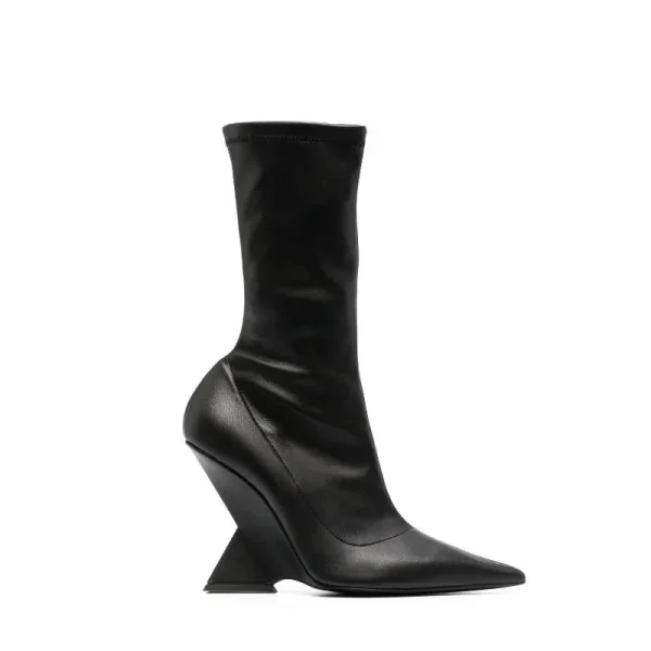 Women's High Heel Short Boots Fashion Pointed Side Zipper Women's Sexy Thigh Boots - Image 2