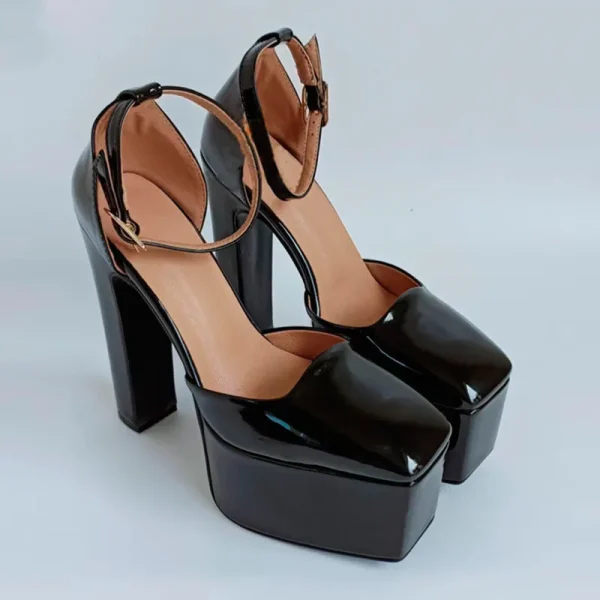 Women's High Heels Patent Leather Wedding Shoes Luxury Sexy Paris Fashion Banquet Women's Shoes - Image 3