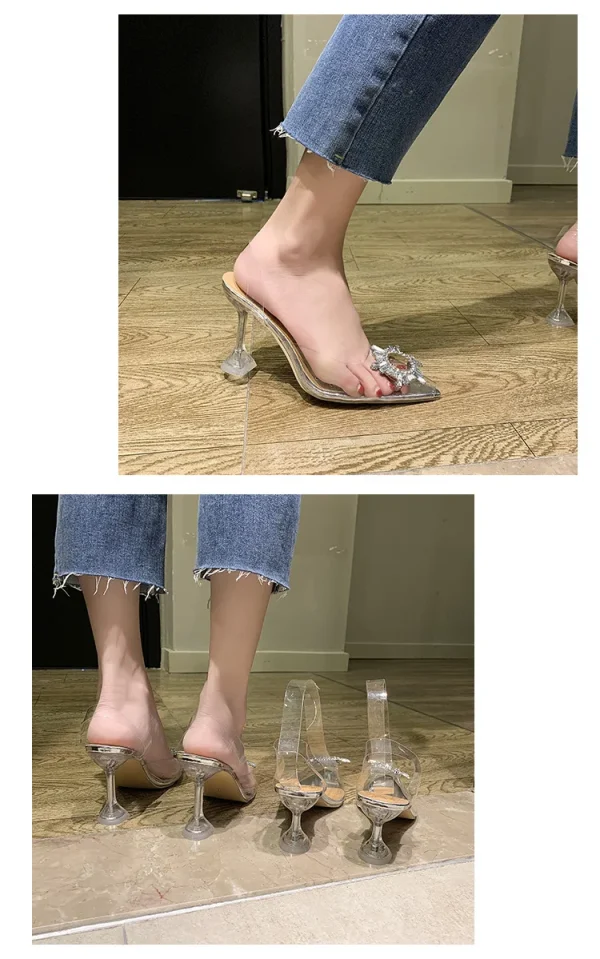 Sexy Wedding Transparent Banquet Comfortable Stylish Crystal High Heels - Image 8