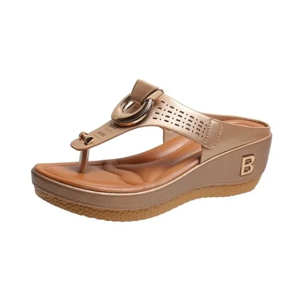 Women New Summer Sandals Open Toe Beach Shoes Flip Flops Wedges Comfortable Slippers - Image 6