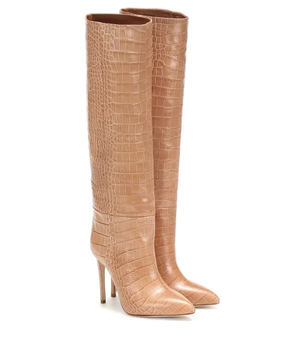 Women's New Suede Knee Boots Pointed Toe Stiletto Boots Women's Boots - Image 5