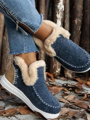 Winter Flats Women Snow Ankle Boots Short Plush Cotton Shoes Winter Designer Warm Casual Shoes