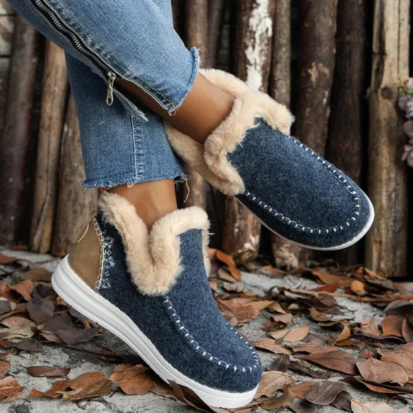 Winter Flats Women Snow Ankle Boots Short Plush Cotton Shoes Winter Designer Warm Casual Shoes