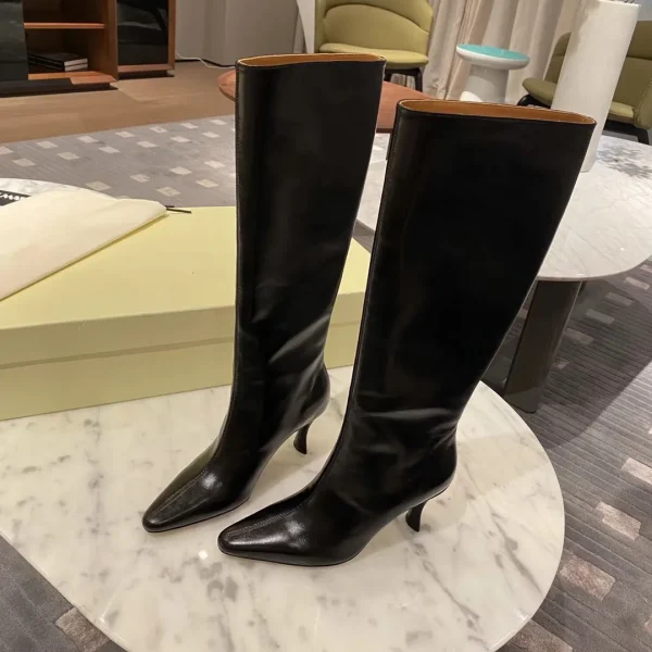 Pointed High-heeled Knee High Boots, Fashionable and Sexy Women's Knight Mid Length Boots - Image 13