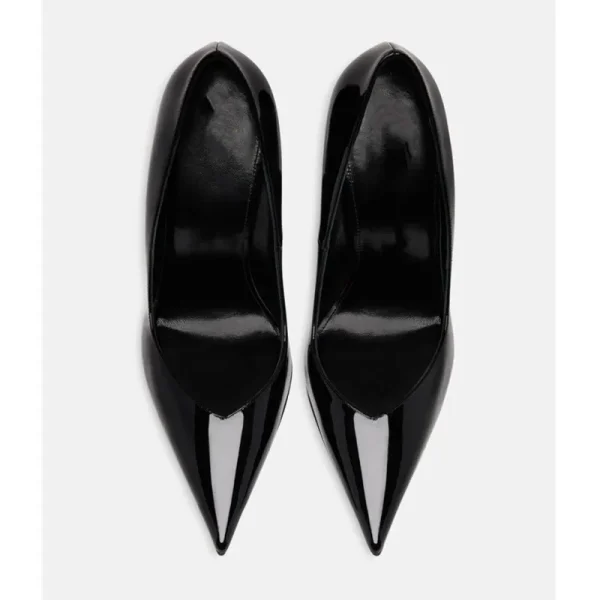 High Heels Thick Sole Thick Heel Lacquer Leather Shallow Mouth Pointed Fashion Sexy Women's Oversized Shoes - Image 14