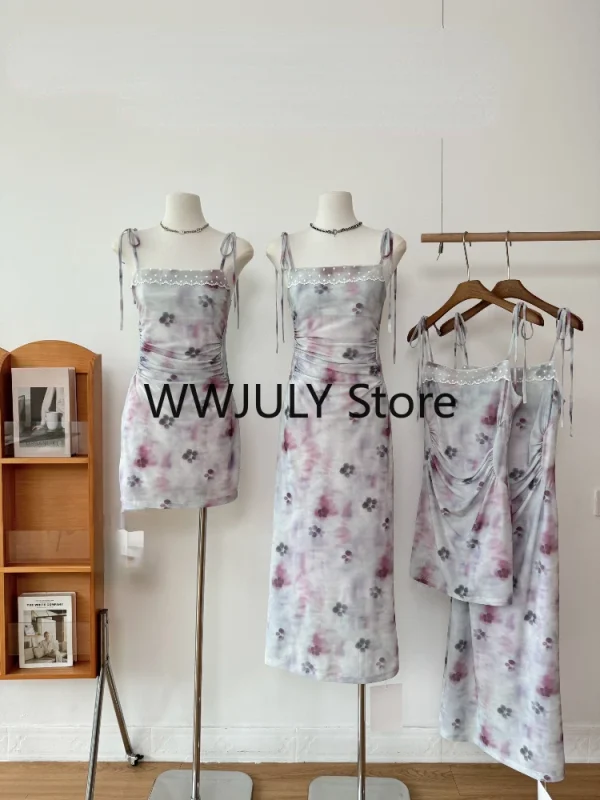 Fashion Floral Midi Dress Woman Chiffon Boho Elegant Sleeveless Dress - Image 6