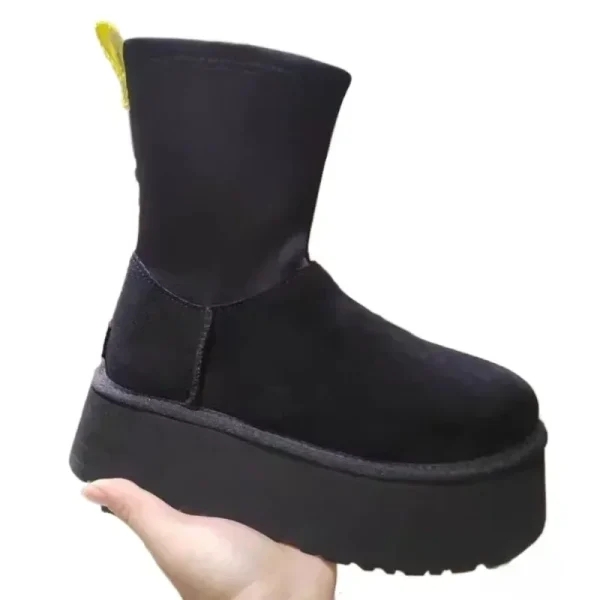 Women's Shoes Zipper Women's Boots Winter Round Toe Solid Flock Platform - Image 3