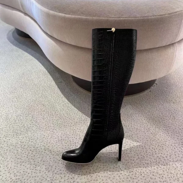 Fashion Long Women's Boots Fashion Side Zipper Leather Boots Sexy and Comfortable Knight Boots - Image 5