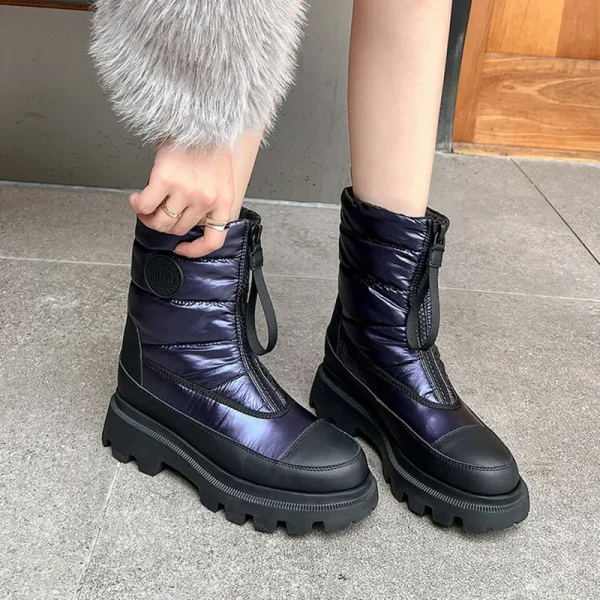 Women's European and American Winter New Thick Heel Thick Soled Snow Boots Fashion - Image 2