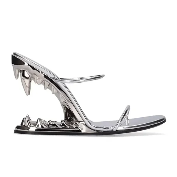 Summer New Metal Tooth Sandals, High-heeled Shoes, Fashion Shows, Women's Dresses - Image 3