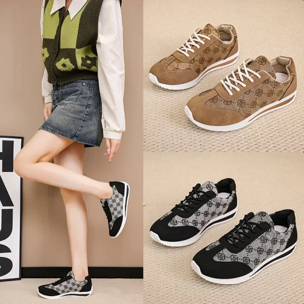 Autumn Sneakers Women Flat Casual Comfortable Shoes Fashion Versatile Lace Up