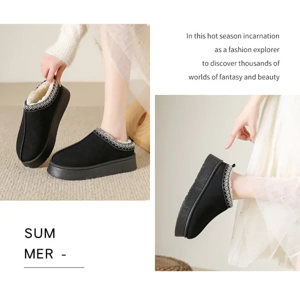 Snow Boots for 2025 Women Winter New Cashmere Warm Thick Soles Without Heel - Image 7