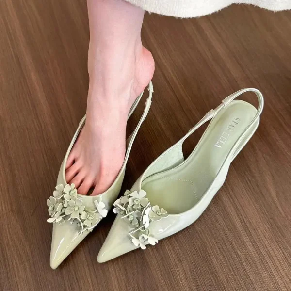 Women Sandals Spring Summer 2025 Spring New Pointy Flower Sandals