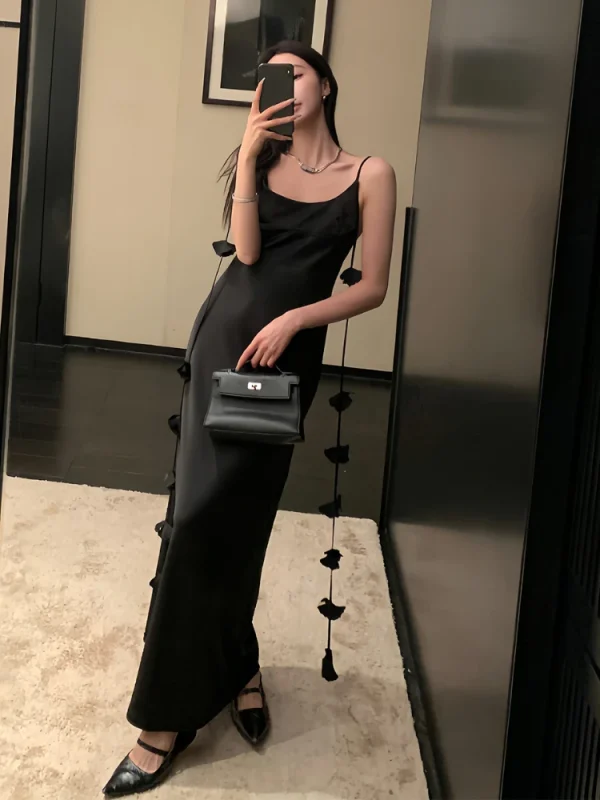 Midi Dress Women Sexy Sleeveless Evening Party Dress Slim Outwear Pure Color Fashion Dress - Image 6