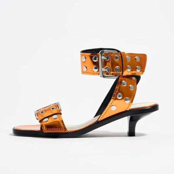 Women's Summer New Fashion Rivet Women's Sole Heel Sandals Comfortable  Women's Sandals - Image 2