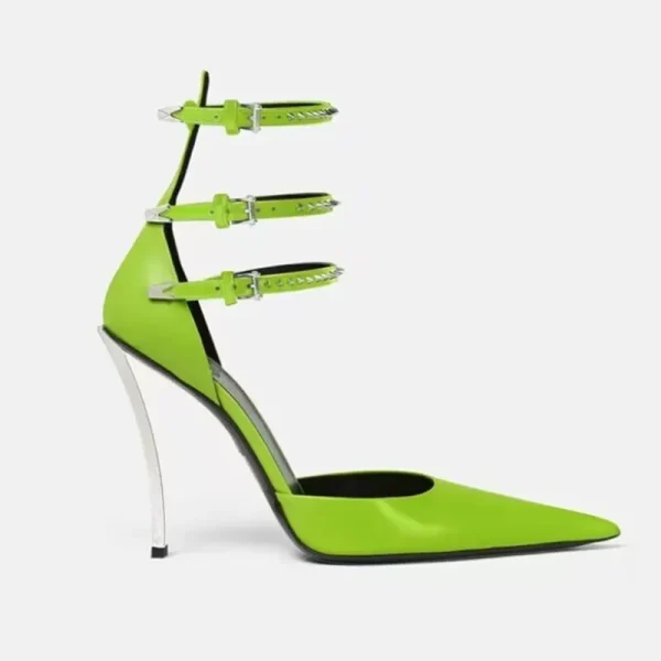 Metal Stiletto Sandals Fashion Pointy Catwalk Fashion Single Shoes Sexy Nightclub Party - Image 3