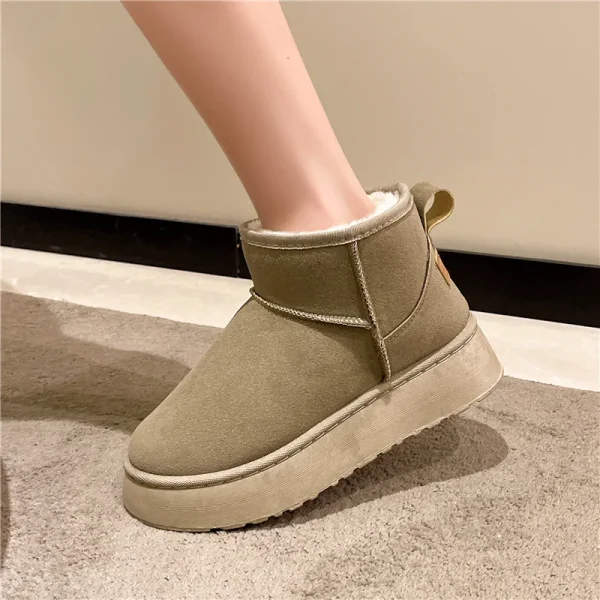 Women Short Plush Warm Snow Boots Casual Shoes New Suede Fur Chelsea Ankle Boots - Image 3