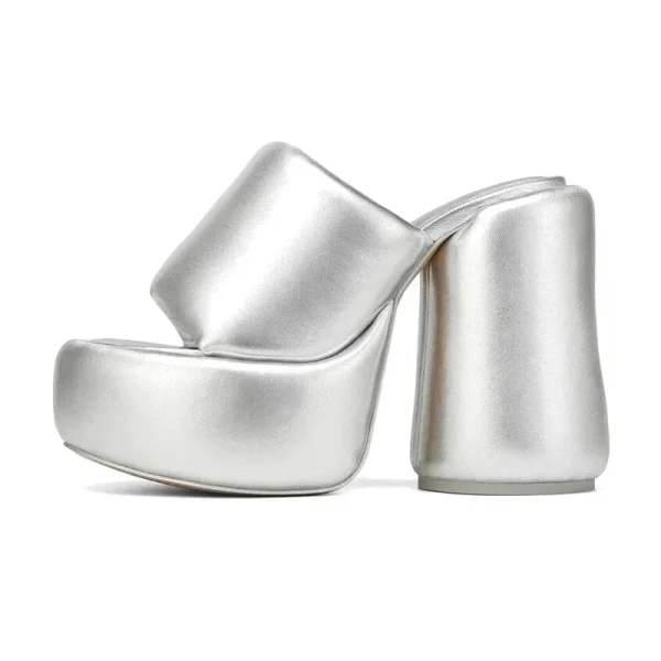 Fashion Thick Sole Thick High Heel Slippers Women's Fashion Sexy Waterproof Platform - Image 3