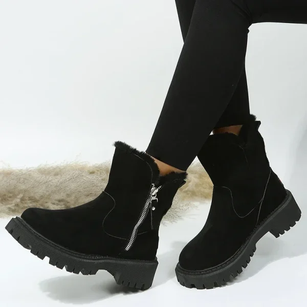 Plush Snow Boots Women Faux Suede Non-slip Winter Boots Woman Keep Warm Cotton - Image 5