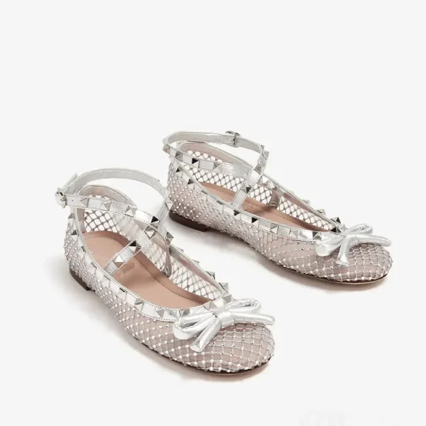 Women's Flat Shoes Mary Jane Single Shoes Round Head Rivet Ballet Women's Shoes  Sandals - Image 22